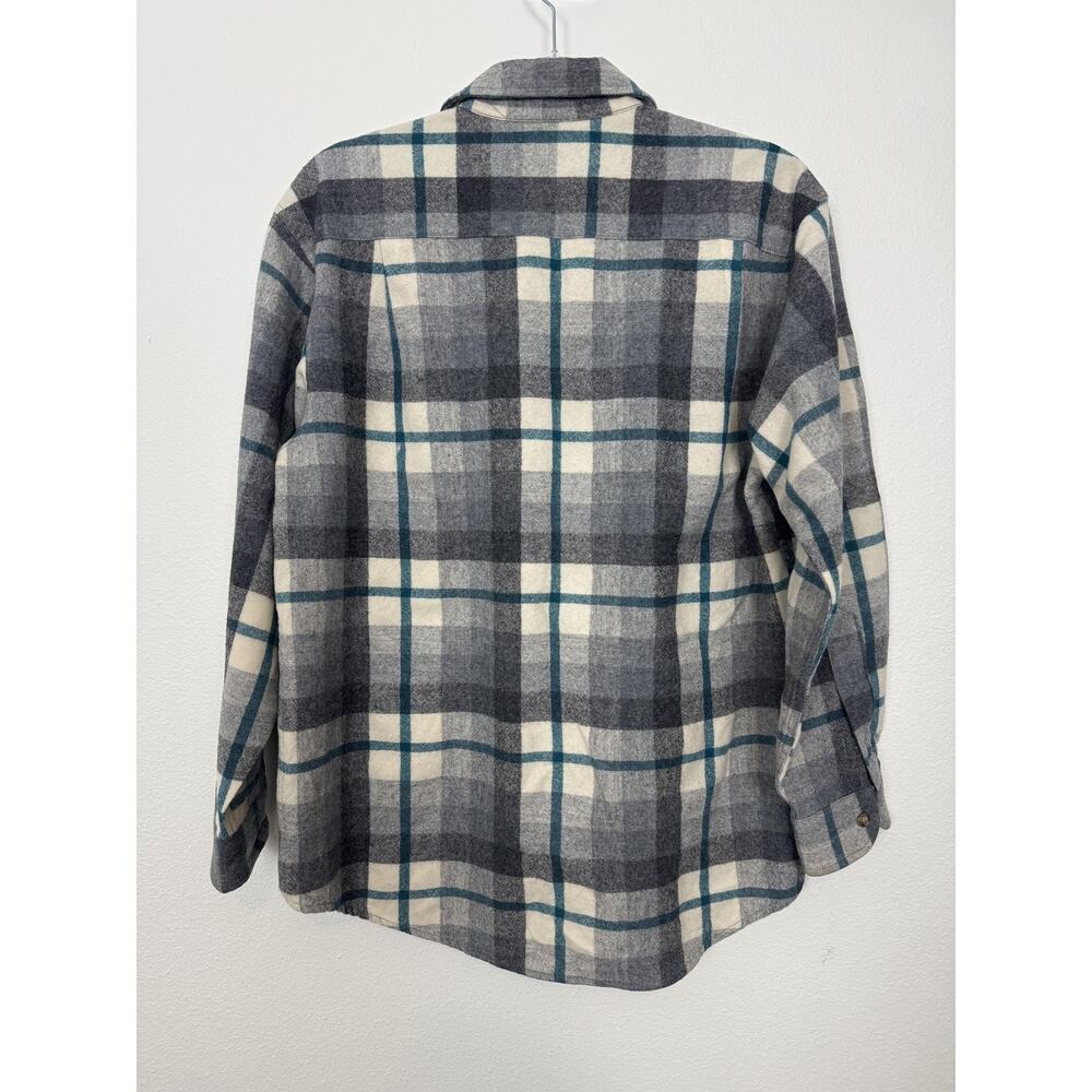 Pendleton Shirt Mens Medium Gray Plaid Wool Flannel Long Sleeve Lined Made USA - Picture 7 of 9